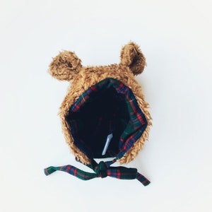 Bear Bonnet Baby Bear Hat Bear Costume Bear Bonnet for Baby Bonnet Winter Bonnet Boys Winter Hat Teddy Bear Bonnet image 2