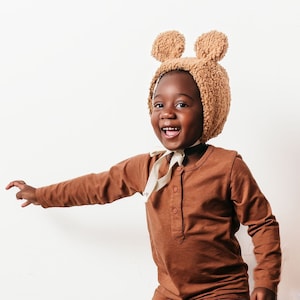 Bear Bonnet - Baby Bear Hat - Bear Costume - Bonnet - Kids Halloween Costume - Teddy Bear Bonnet