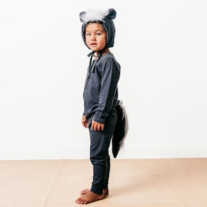 Skunk Costume - Faux Fur Skunk Bonnet - Skunk Halloween Costume - Skunk Bonnet - Toddler Skunk Costume