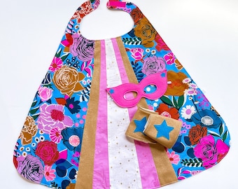 Cape de super-héros pour enfant, cadeaux pour les enfants de moins de 50 ans, cape de super-héros pour tout-petit, cape de super-héros personnalisée, super-héros à fleurs, cape de super-héros pour fille