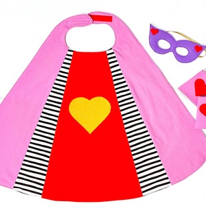 Kids Superhero Cape, Gifts for Kids Under 50, Kids Valentines Day Gift, Superhero Set, Girls Superhero Cape, Organic Superhero Cape image 3