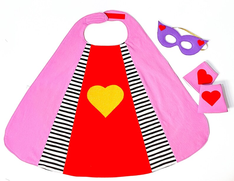 Kids Superhero Cape, Gifts for Kids Under 50, Kids Valentines Day Gift, Superhero Set, Girls Superhero Cape, Organic Superhero Cape image 3