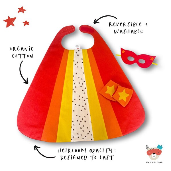 Kids Superhero Cape, Gifts for Kids Under 50, Toddler Superhero Cape, Personalized Superhero Cape, Rainbow Superhero, Girls Superhero Cape