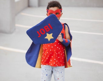 Kids Superhero Shield, Personalized Super Shield, Superhero Cape Set, Superhero Accessory