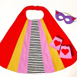 Kids Superhero Cape, Gifts for Kids Under 50, Kids Valentines Day Gift, Superhero Set, Girls Superhero Cape, Organic Superhero Cape image 2