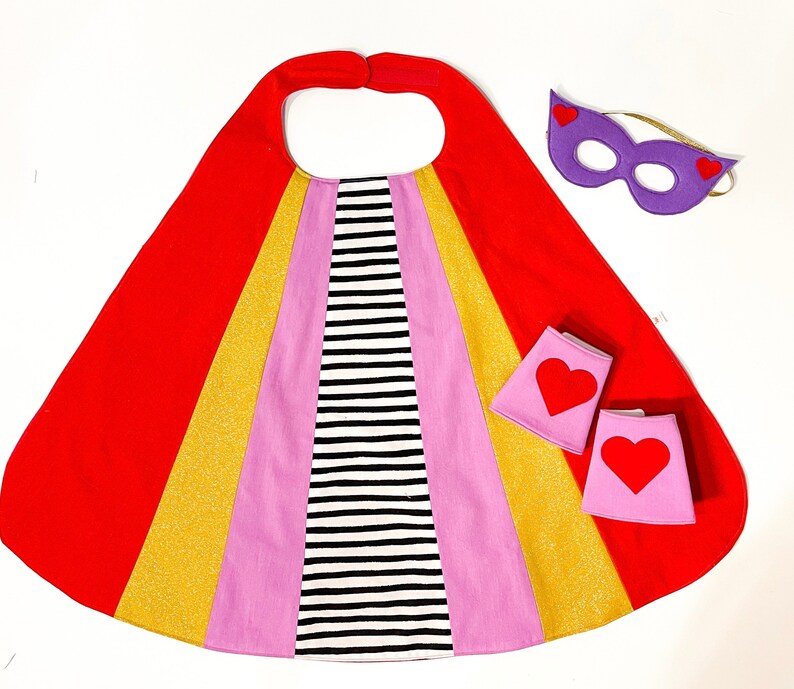 Kids Superhero Cape, Gifts for Kids Under 50, Kids Valentines Day Gift, Superhero Set, Girls Superhero Cape, Organic Superhero Cape image 2