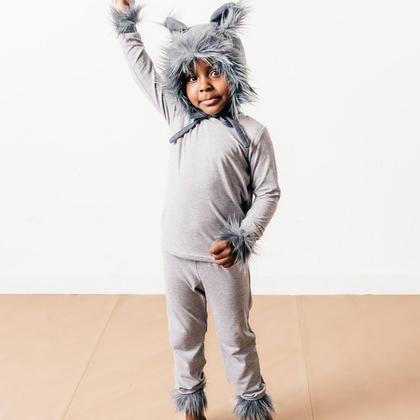 Wolf Costume - Faux Fur Wolf Bonnet - Wolf Halloween Costume - Wolf Bonnet - Toddler Wolf Costume