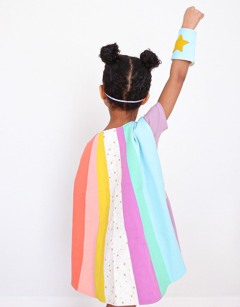 Kids Superhero Cape, Gifts for Kids Under 50, Toddler Superhero Cape, Personalized Superhero Cape, Rainbow Superhero, Girls Superhero Cape image 1