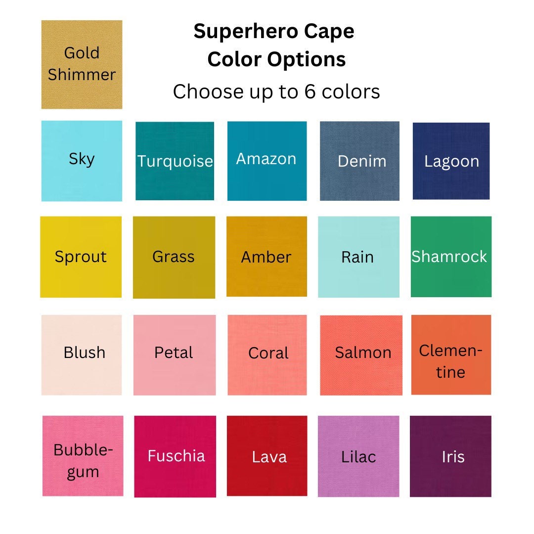 Custom Kids Superhero Cape: Personalized Color Block Cape - Etsy