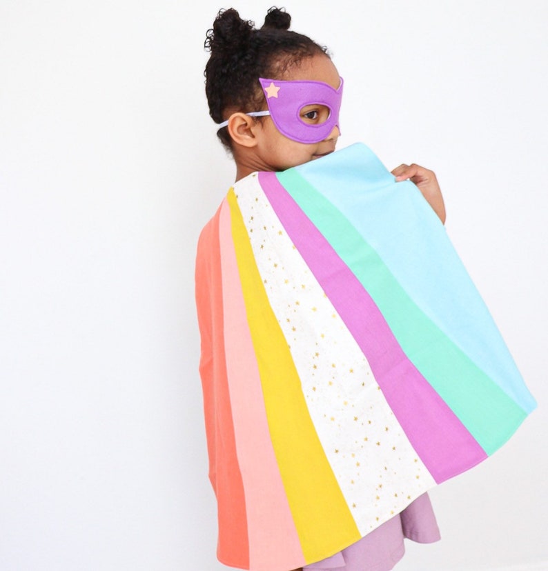 Kids Superhero Cape, Gifts for Kids Under 50, Toddler Superhero Cape, Personalized Superhero Cape, Rainbow Superhero, Girls Superhero Cape image 2