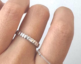 Chunky 925 Sterling Silver Dome Ring: 7mm Bold Minimalist Band