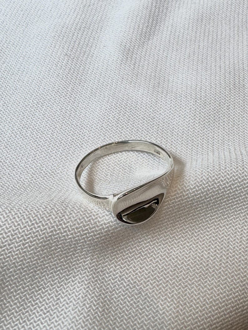 Chunky 925 Sterling Silver Dome Ring: Handmade Minimalist Statement Band image 5