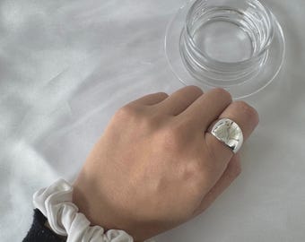 Handmade 925 Sterling Silver Dome Ring: Chunky Minimalist Band