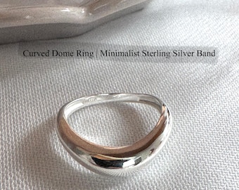 Sterling Silver Dome Ring – Chunky Minimalist Statement Band, Everyday Jewelry
