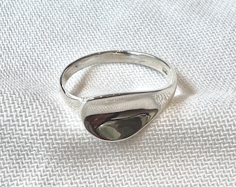 Chunky 925 Sterling Silver Dome Ring: Handmade Minimalist Statement Band