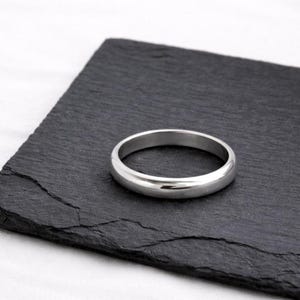 ソリッド925スターリングシルバードームリング：大胆で存在感のあるミニマルなステートメントバンド Daily Simple