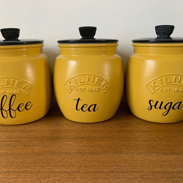 Kilner Tea Coffee Sugar Canisters Etsy UK
