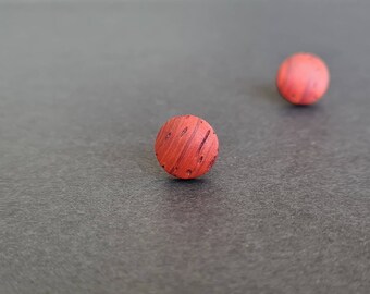 Simple Studs Handmade Round Wooden Stud Earrings Domed Bocote Wood Studs Wooden Stud Earrings Round Studs