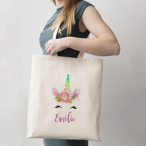 C31 Tote Bag Licorne personnalisable sac shopping, sac courses, sac personnalisé, tote bag personnalisé, sac école licorne