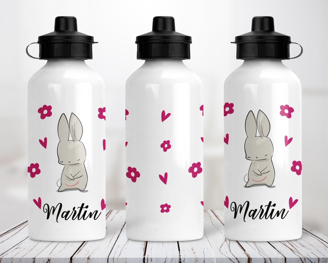 SB01P Rabbit Aluminium Water Bottle personalized flask Etsy