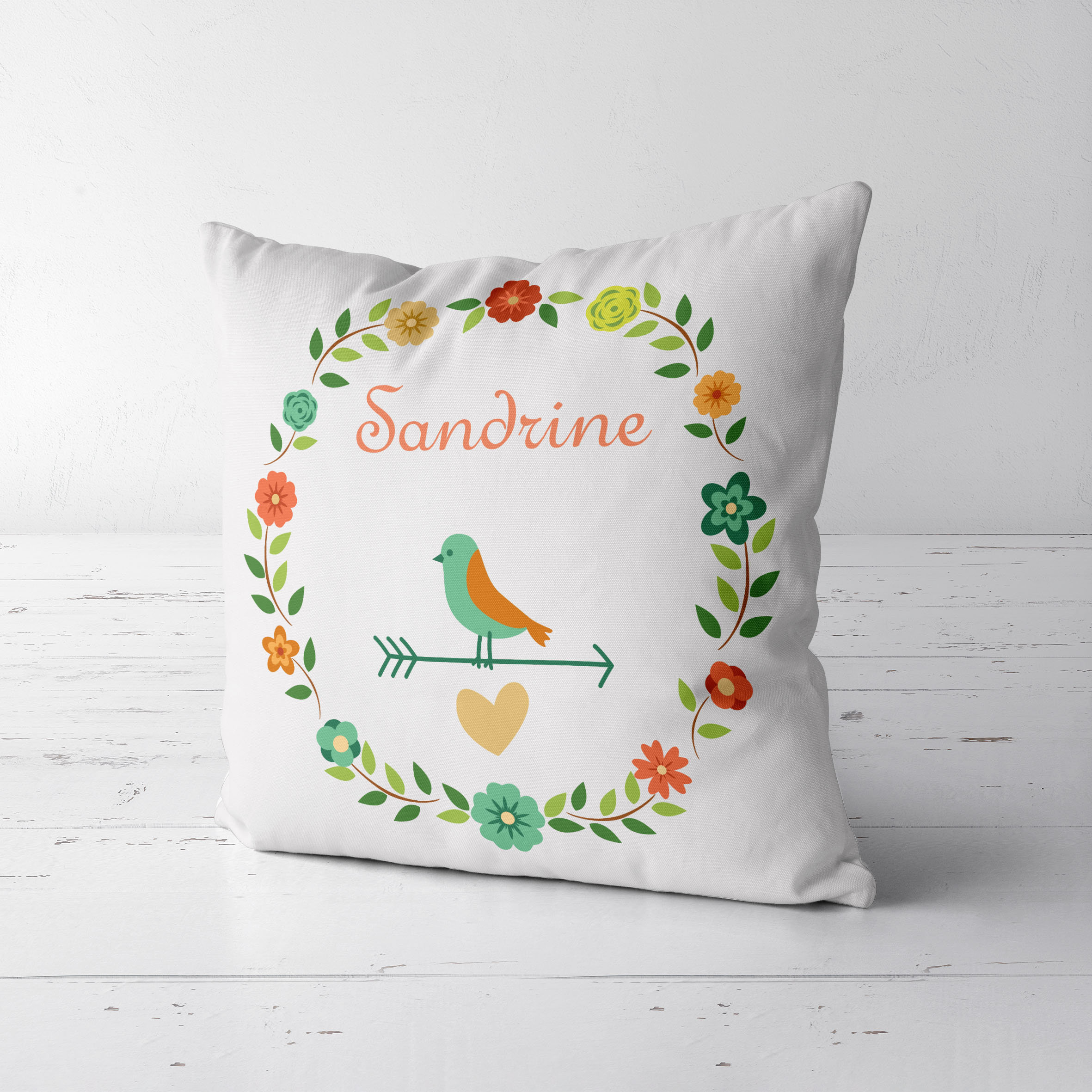 C57 Coussin Oiseau Personnalisé, Coussin de Sieste, Maternelle, Enfant, Oreiller Déco Oiseau