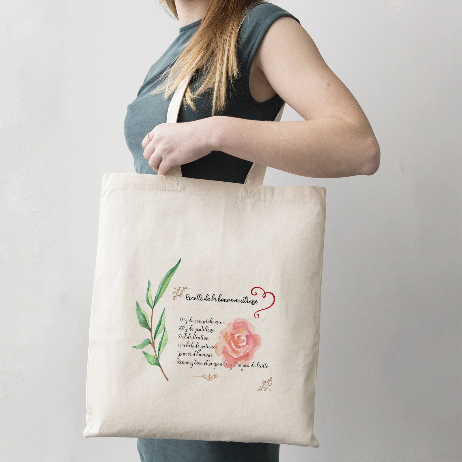 Tote bag Merci, cadeau de naissance personnalisé