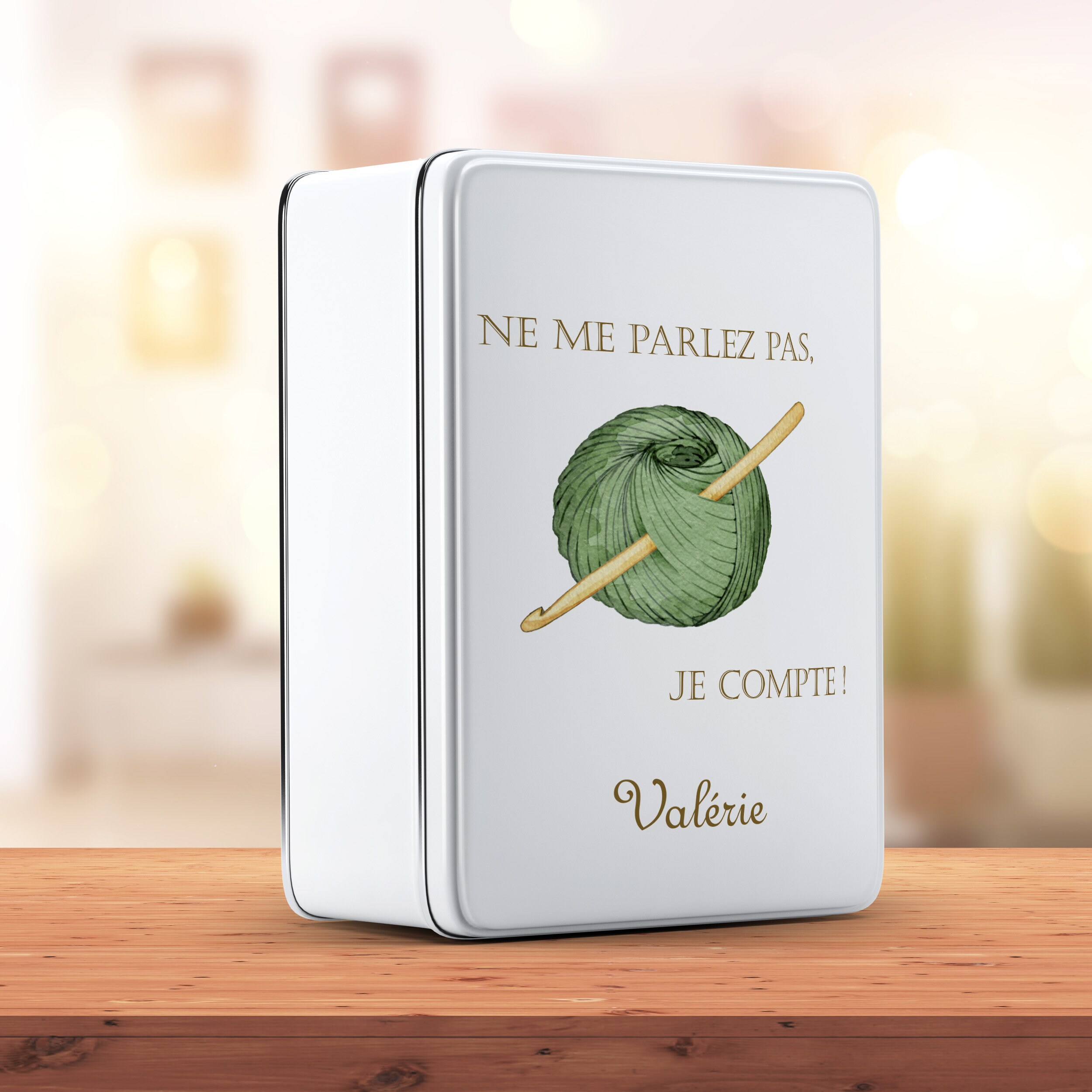 SB31 Don't talk to me I count large personalized metal box, customizable sugar box, personalized souvenir box, cake box