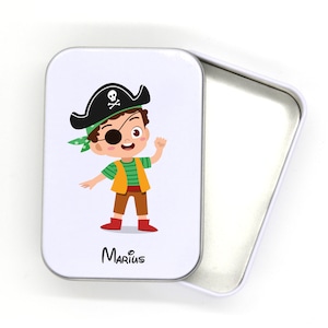 SB70 Boîte métallique personnalisée avec le prénom de votre choix, boîte à bons points, boîte à images, boîte à secrets, boîte souvenirs