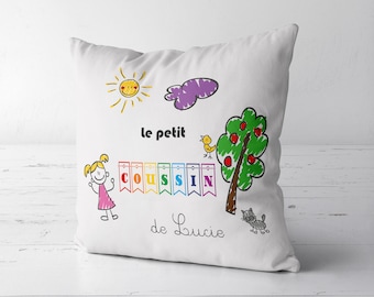 SB11 Coussin personnalisé Le petit coussin de "fille", coussin de sieste, coussin maternelle, coussin enfant, oreiller sieste école, doudou