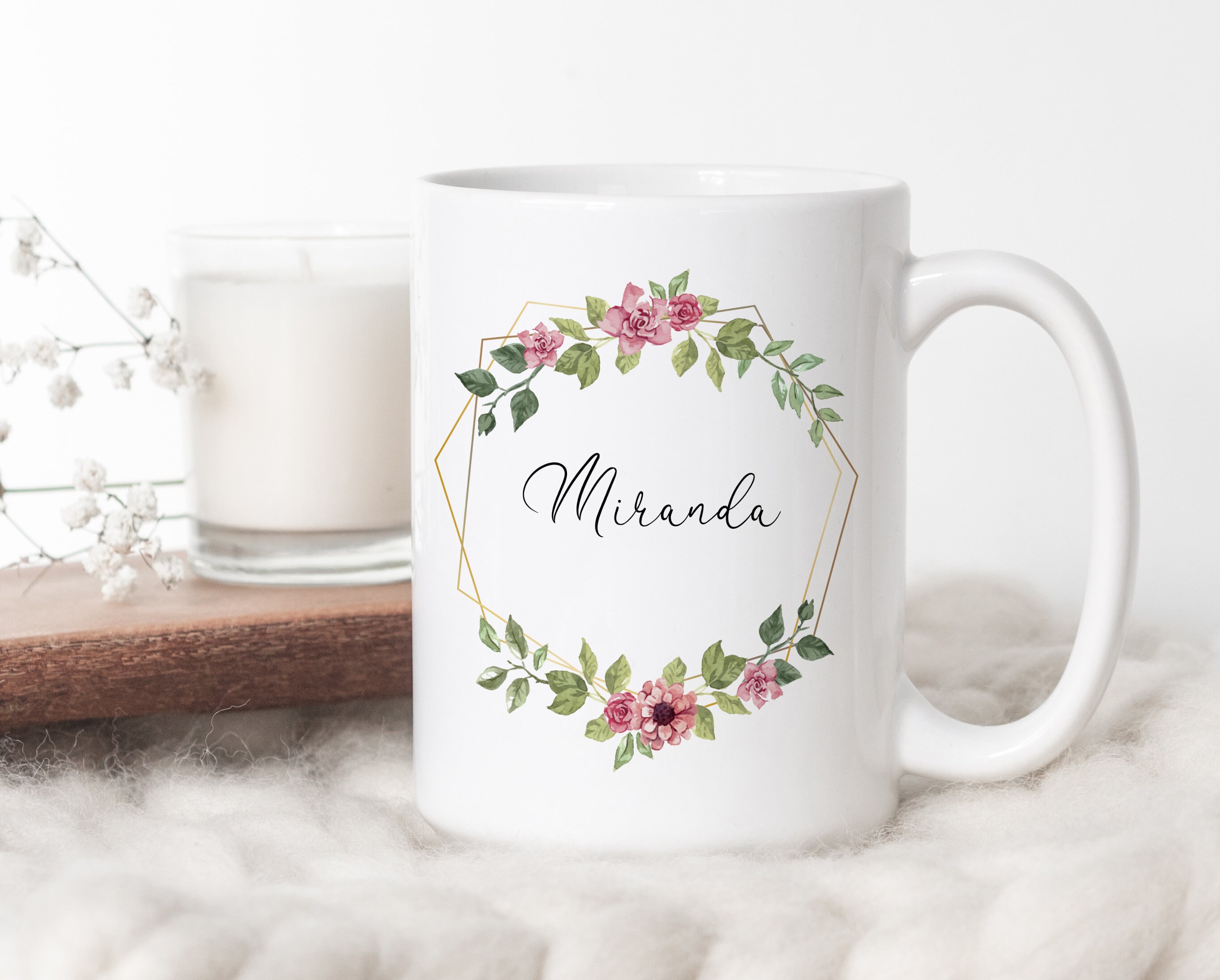 C65 Mug à Personnaliser Médaillon Polygone, Tasse Café ou Thé, Cadeau Personnalisé, Anniversaire, No