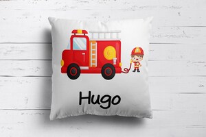 Coussin Personnalisé 'Lapin Ballon' 40x40 Cm - Pour Sieste Enfant, Crèche, Maternelle - En Polyester, Nom Brodé Ou Imprimé