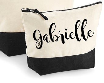 Custom purse, name tag, 2 sizes, toiletry bag, birthday gift, jewelry bag, personalized gift, custom gift