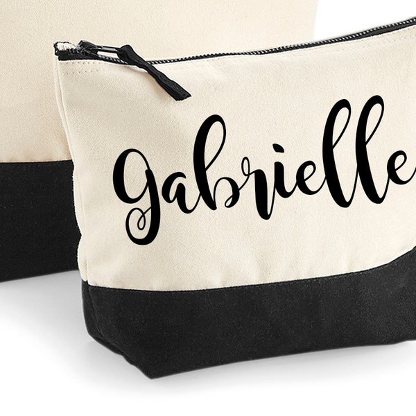 Custom purse, name tag, 2 sizes, toiletry bag, birthday gift, jewelry bag, personalized gift, custom gift