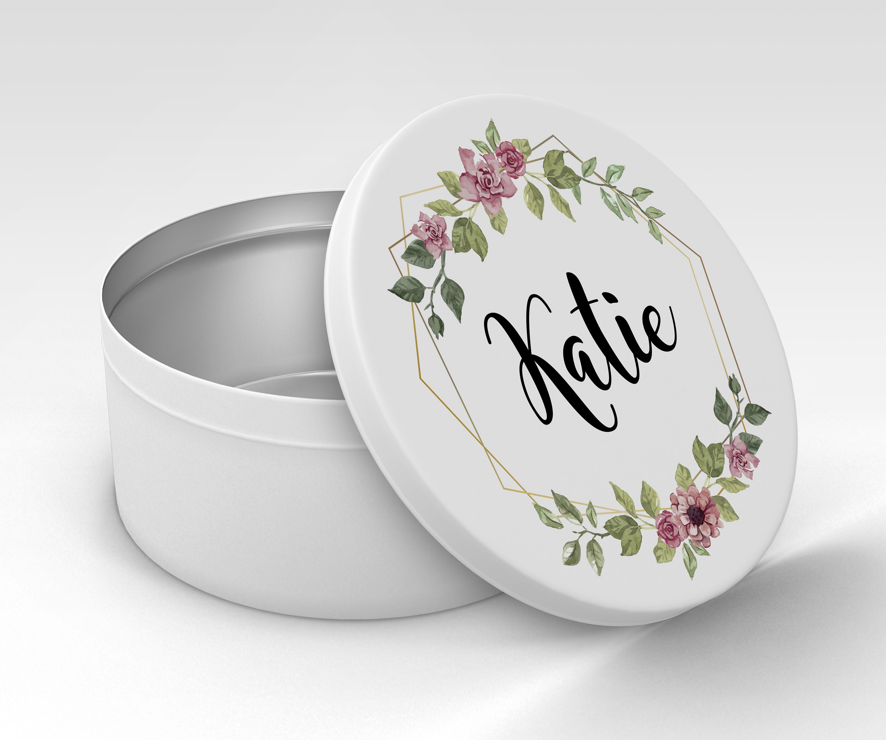 C65 Boîte Médaillon Polygone en Métal Personnalisée, Boîte à Biscuits Personnalisable, Souvenirs, Gâ