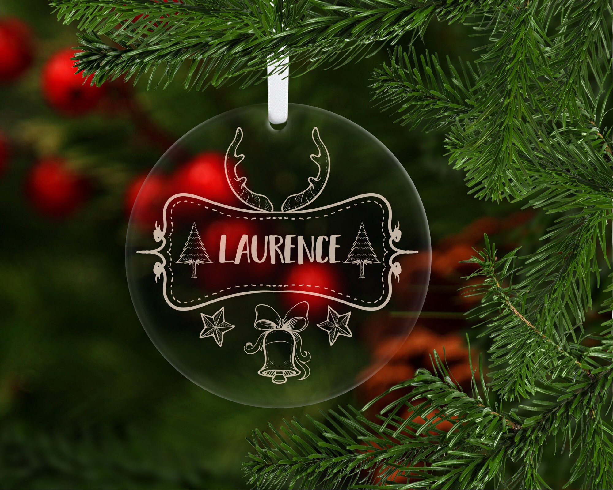 Sbn17 Boule de Noël Personnalisée, Décoration Noël Personnalisable, Sapin Personnalisée