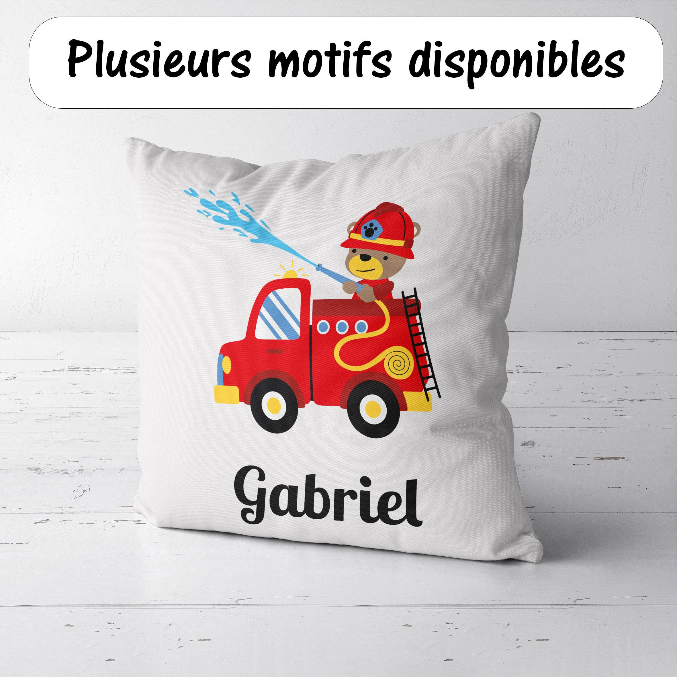 Sb69 Coussin Pompier Personnalisé, Coussin de Sieste, Maternelle, Enfant, Oreiller Déco