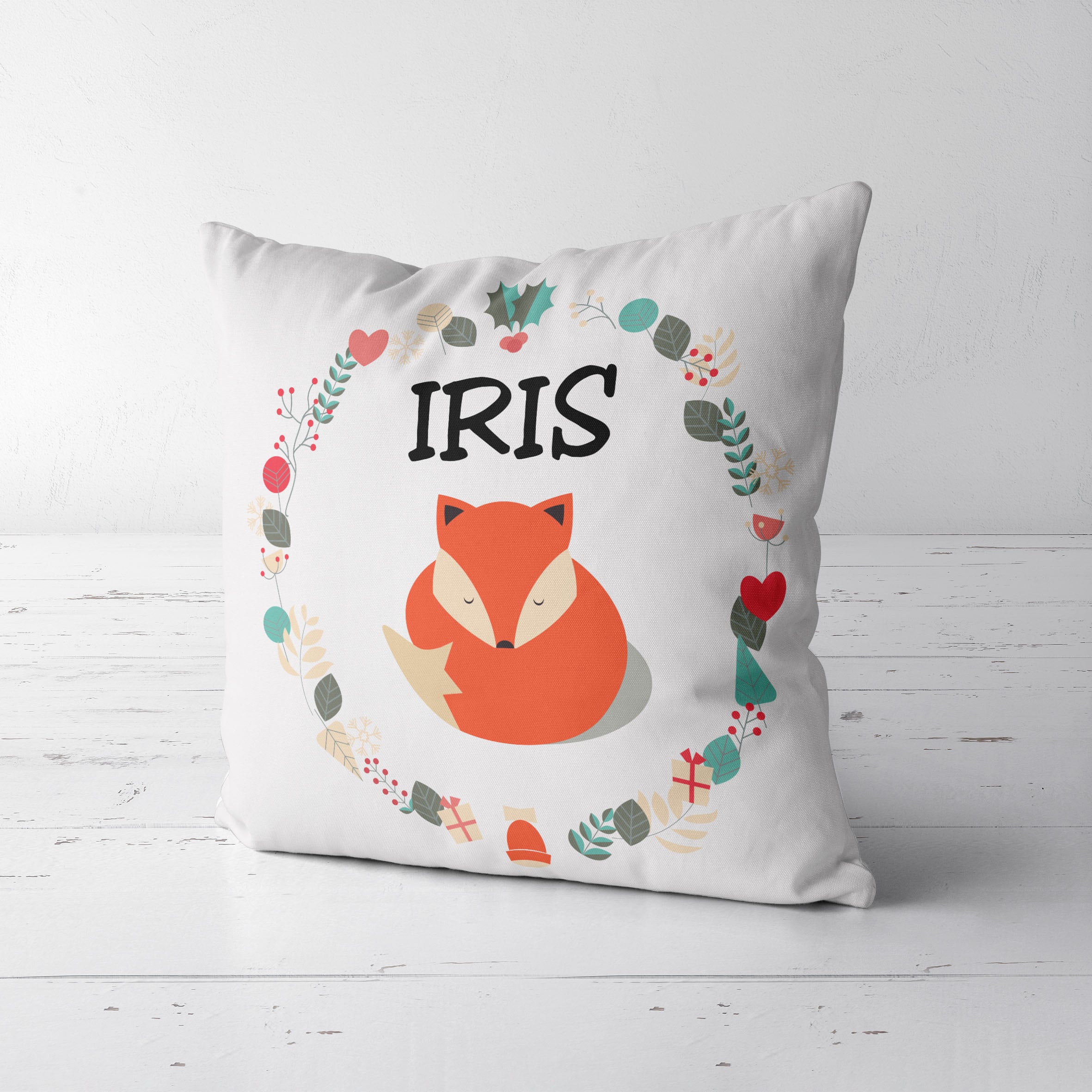 C47 Coussin Renard Personnalisé, Coussin de Sieste, Maternelle, Enfant, Oreiller Déco Renard