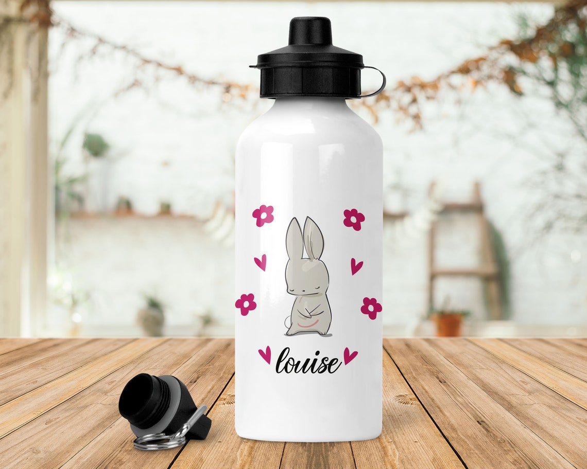 SB01P Rabbit Aluminium Water Bottle personalized flask Etsy
