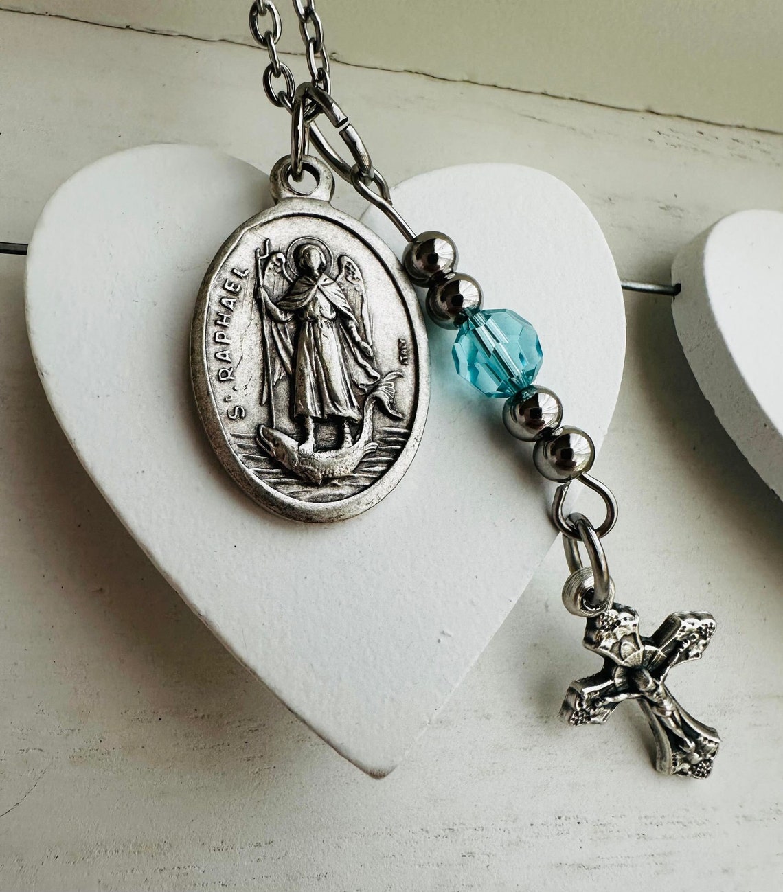 My Saint My Hero Archangel Raphael, Love & Joy Necklace main image 1