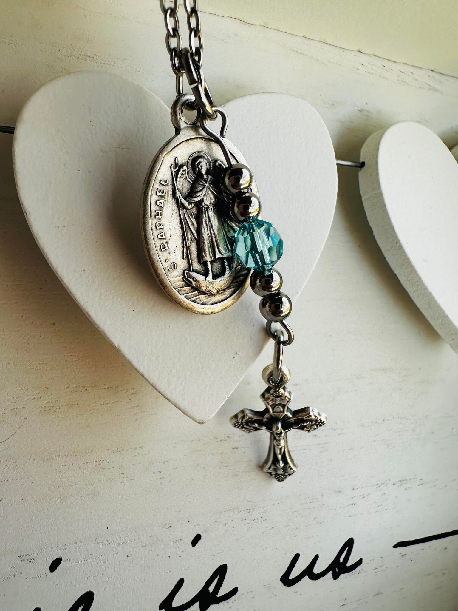 My Saint My Hero Archangel Raphael, Love & Joy Necklace main image 0