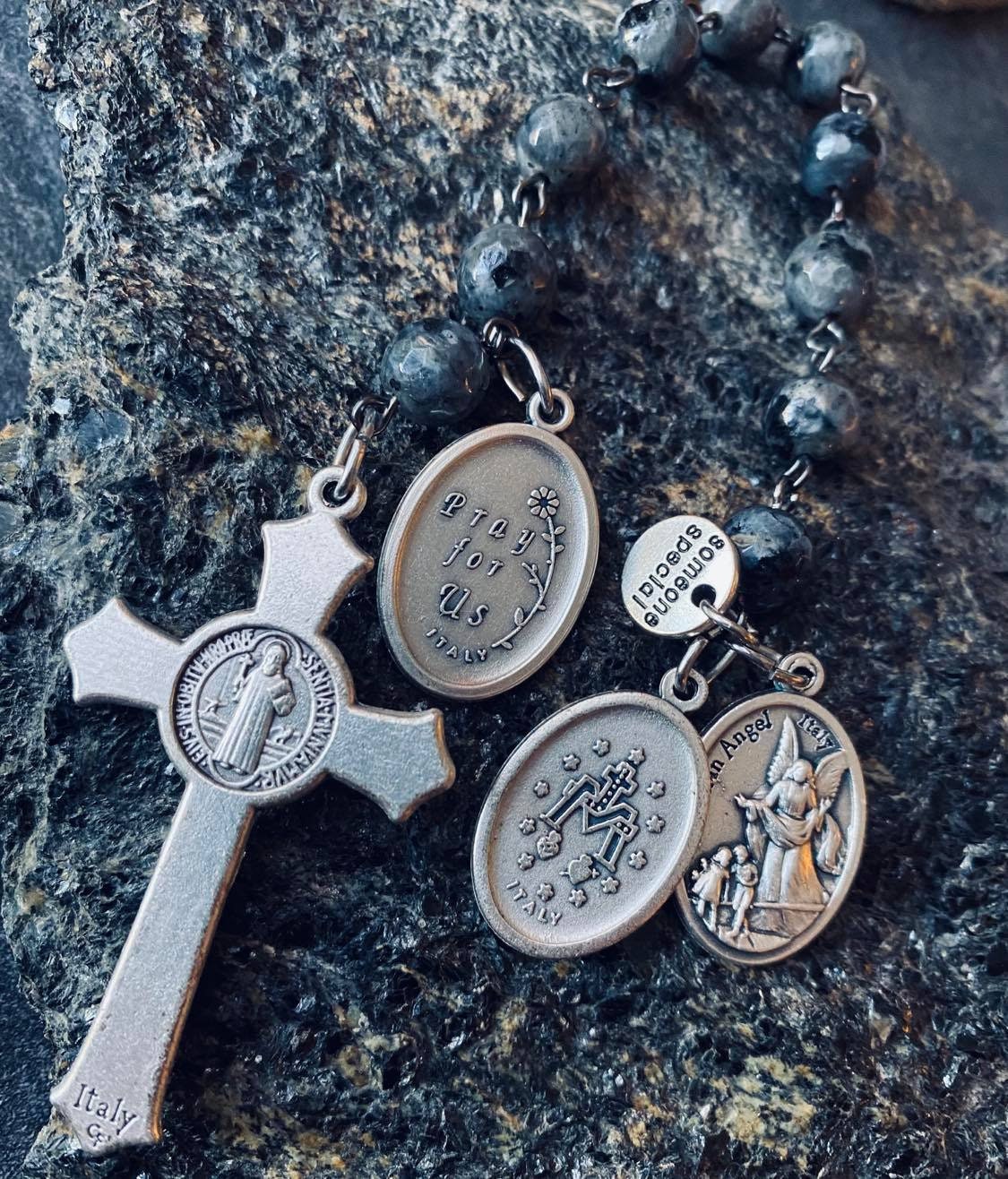 Patron Saint of Healing Cancer. Labradorite Rosary. Etsy