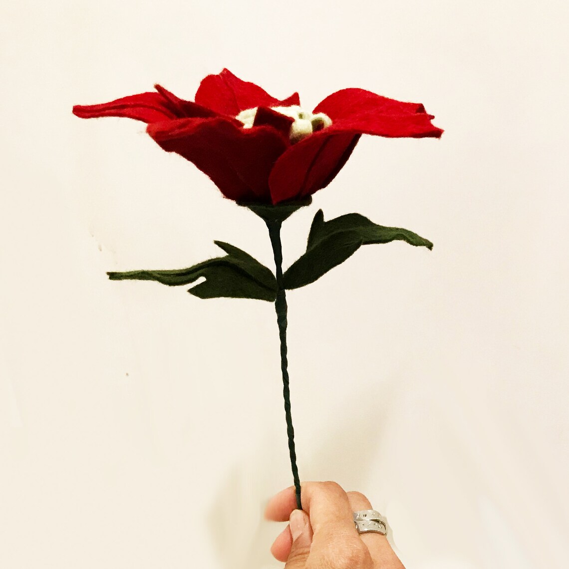 Red Christmas Poinsettia Felt Flowers for Holiday Decorations Etsy