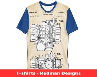 Holley 4-Barrel Carburetor Patent T-Shirt – Classic Performance, Vintage Style!