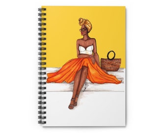 Summer Glow Spiral Notebook, Stylish Journal