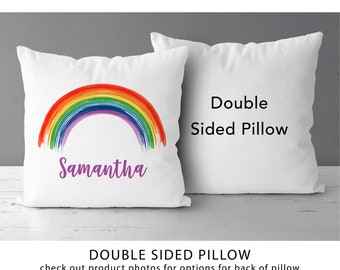 Rainbow Pillow Cover | Personalized Rainbow Gift For Girl Or Boy | Rainbow Decor | Custom *