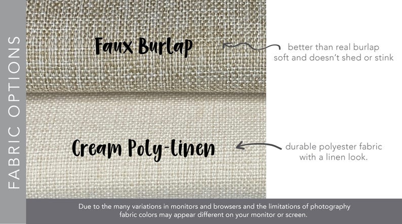 a diagram of fabric options for a curtain