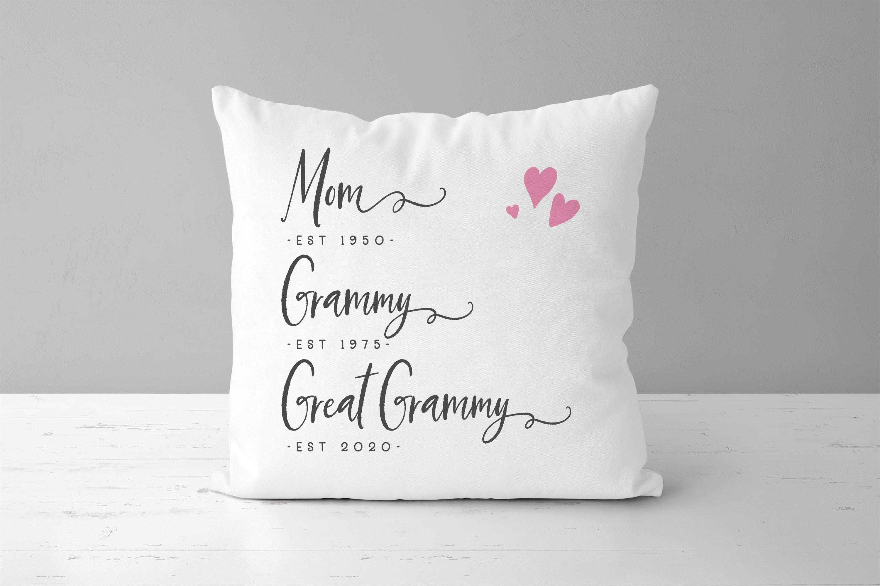 Mom, Grandma, Great Grandma Established pillow | Pregnancy Announcement | Great Grandmother Gift | Pregnancy Reveal | New Grandma Gift *