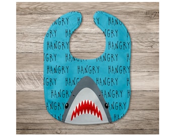 Hangry Shark Bib  |  Hangry Baby Bib | Boy Or Girl Baby Gift  |  Baby Shower Gift | Shark Bib | Fun Shark Week Bib | Shark Enthusiast Gift |