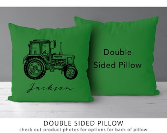 Vintage Tractor Name Pillow | 25 Color Choices | Personalized Name Gift | Farmer Homesteader Gift | Boy Or Girl Room | Tractor Farm Nursery