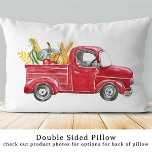 Fall Pumpkin Vintage Truck Pillow Halloween decor fall decor fall pillow fall lumbar pillow autumn pillow thanksgiving image 1